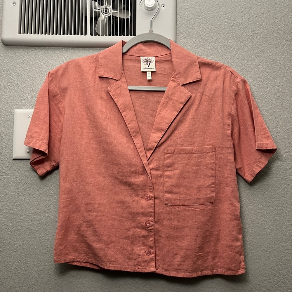 Pink Button Up Blouse